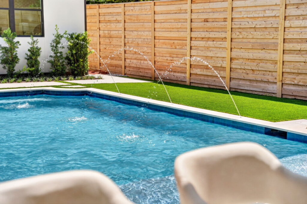 water feature in swimming pool