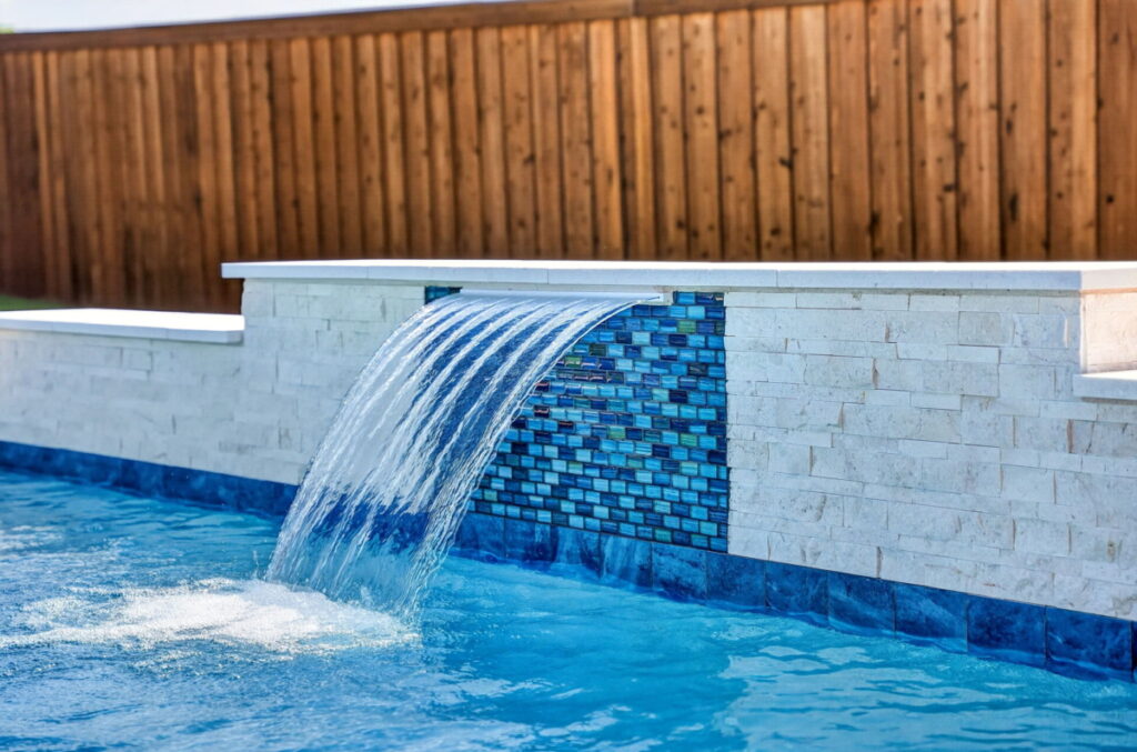 water feature in pool