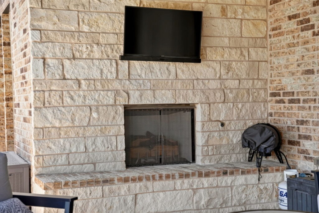 built in fireplace